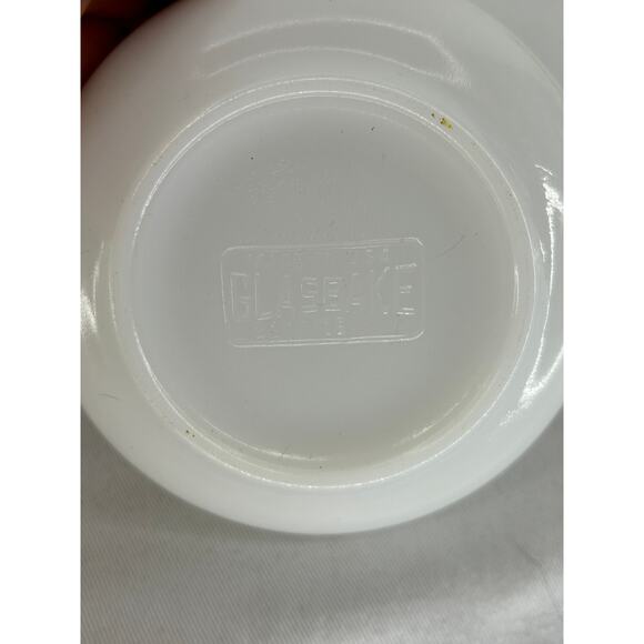 Vintage Glasbake Milk Glass Soup Bowl with Handle 11oz Mid-Century Modern White - Picture 2 of 4